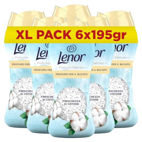 Lenor profumatore bucato lavatrice perle profumate, cotone, 195gr x 6pz