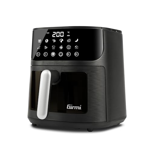Girmi fg78 friggitrice ad aria con finestra ecofrit black 6 lt